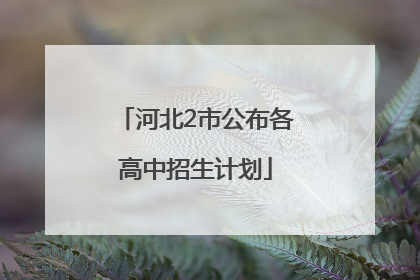 河北2市公布各高中招生计划