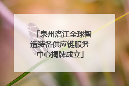 泉州洛江全球智造装备供应链服务中心揭牌成立