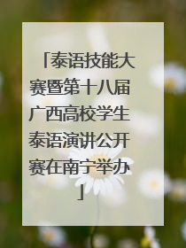 泰语技能大赛暨第十八届广西高校学生泰语演讲公开赛在南宁举办