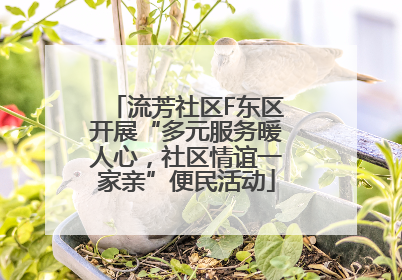 流芳社区F东区开展“多元服务暖人心，社区情谊一家亲”便民活动