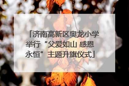 济南高新区奥龙小学举行“父爱如山 感恩永恒”主题升旗仪式