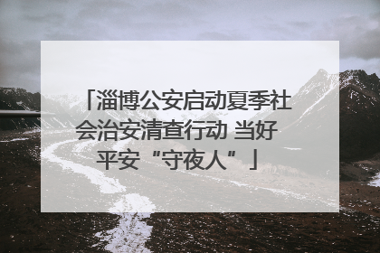 淄博公安启动夏季社会治安清查行动 当好平安“守夜人”
