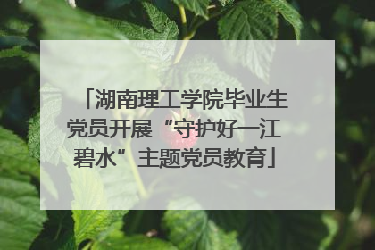 湖南理工学院毕业生党员开展“守护好一江碧水”主题党员教育