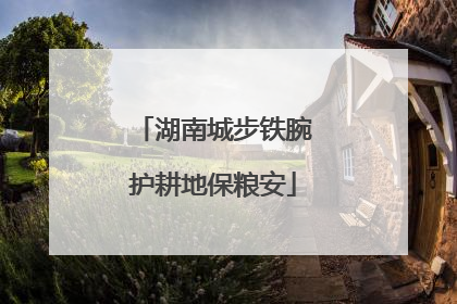 湖南城步铁腕护耕地保粮安
