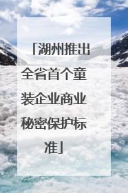 湖州推出全省首个童装企业商业秘密保护标准