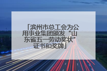 滨州市总工会为公用事业集团颁发“山东省五一劳动奖状”证书和奖牌