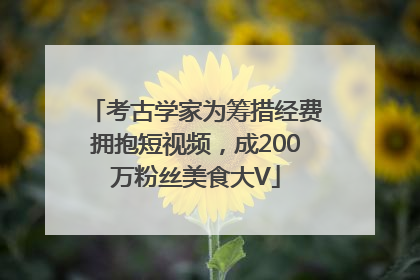 考古学家为筹措经费拥抱短视频，成200万粉丝美食大V