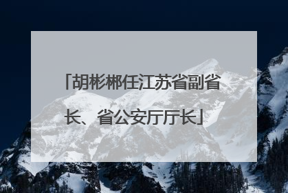 胡彬郴任江苏省副省长、省公安厅厅长