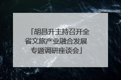 胡昌升主持召开全省文旅产业融合发展专题调研座谈会