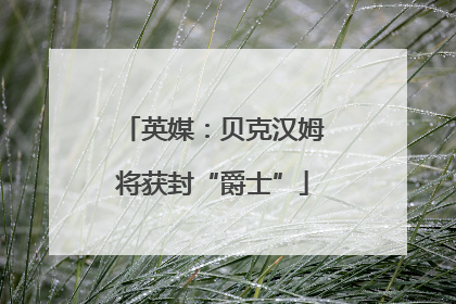 英媒：贝克汉姆将获封“爵士”