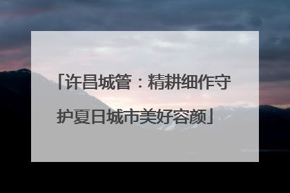 许昌城管：精耕细作守护夏日城市美好容颜