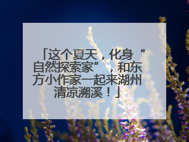 这个夏天，化身“自然探索家”，和东方小作家一起来湖州清凉溯溪！