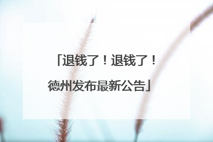 退钱了！退钱了！德州发布最新公告