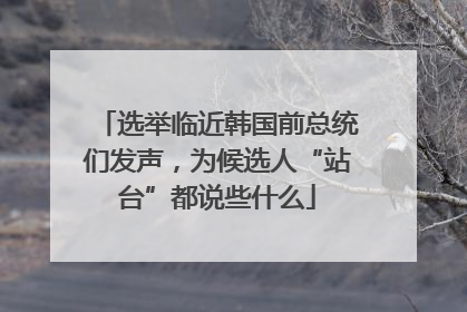 选举临近韩国前总统们发声，为候选人“站台”都说些什么