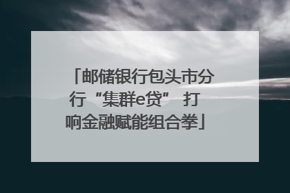 邮储银行包头市分行“集群e贷” 打响金融赋能组合拳