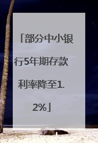 部分中小银行5年期存款利率降至1.2%
