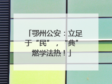 鄂州公安：立足于“民”，“典”燃学法热！