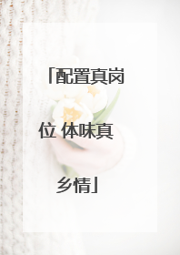 配置真岗位 体味真乡情
