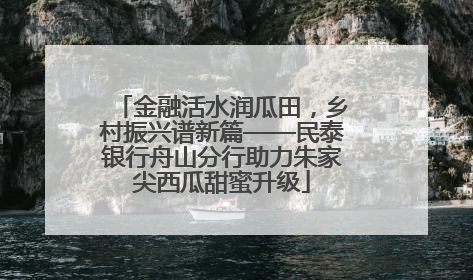 金融活水润瓜田，乡村振兴谱新篇——民泰银行舟山分行助力朱家尖西瓜甜蜜升级