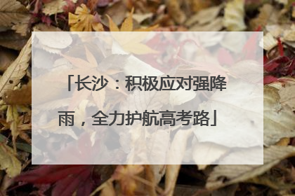 长沙：积极应对强降雨，全力护航高考路
