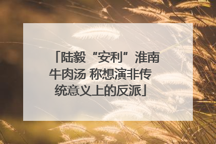 陆毅“安利”淮南牛肉汤 称想演非传统意义上的反派