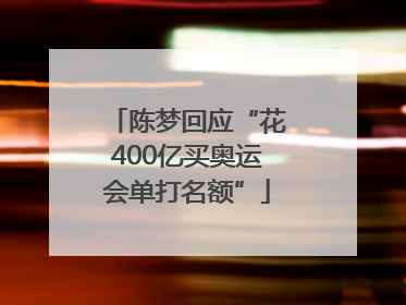 陈梦回应“花400亿买奥运会单打名额”