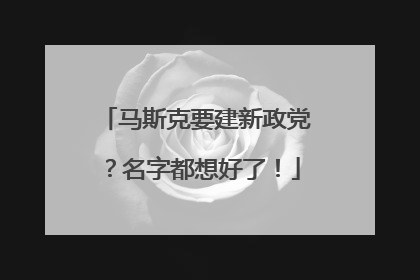 马斯克要建新政党？名字都想好了！