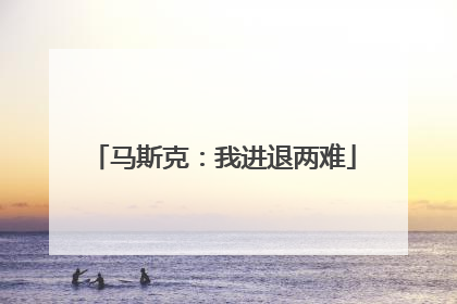 马斯克：我进退两难