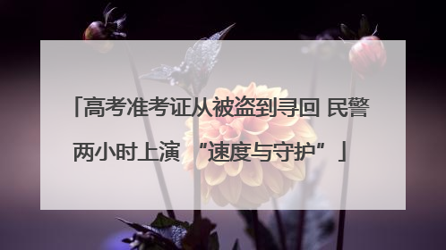 高考准考证从被盗到寻回 民警两小时上演 “速度与守护”