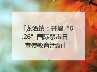 龙潭镇：开展“6.26”国际禁毒日宣传教育活动