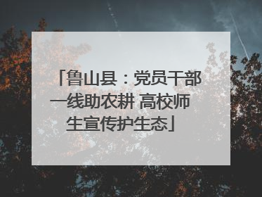 鲁山县：党员干部一线助农耕 高校师生宣传护生态