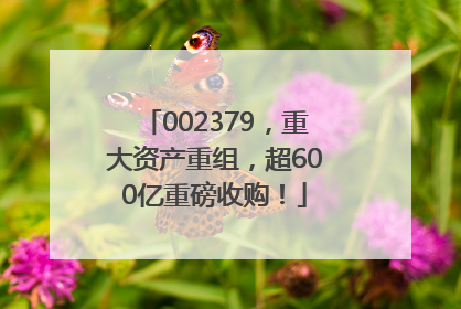 002379，重大资产重组，超600亿重磅收购！