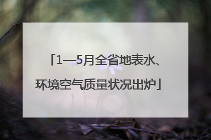 1—5月全省地表水、环境空气质量状况出炉