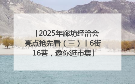 2025年廊坊经洽会亮点抢先看（三）丨6街16巷，邀你逛市集