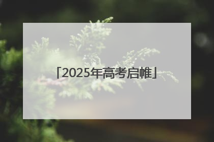 2025年高考启帷
