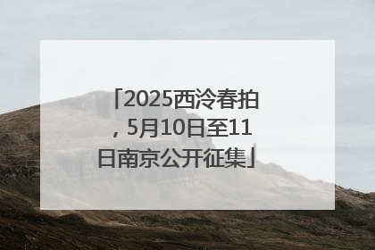 2025西泠春拍，5月10日至11日南京公开征集