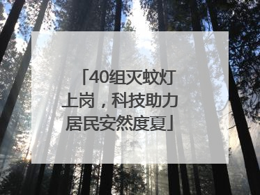 40组灭蚊灯上岗，科技助力居民安然度夏
