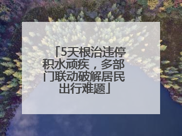 5天根治违停积水顽疾，多部门联动破解居民出行难题