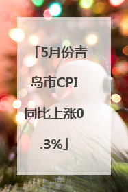 5月份青岛市CPI同比上涨0.3%