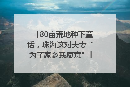 80亩荒地种下童话，珠海这对夫妻“为了家乡我愿意”