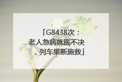 G8438次：老人急病就医不决，列车果断施救